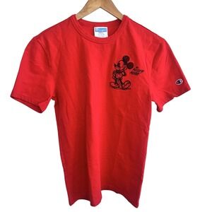 Disney x Champion Mickey Mouse Graphic T Shirt Men's Small Disneyland Vintage